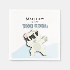 Twee Cool Winter IJsbeer dabbing 2de verjaardag Servet