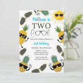 Twee Cool Zonnebril jongen 2e verjaardag uitnodigi Kaart (Staand voorkant)