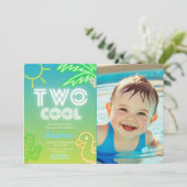 Twee coole 2e verjaardag met foto kaart (Staand voorkant)