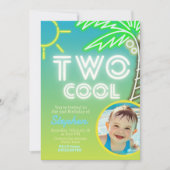 Twee coole 2e verjaardag met foto-uitnodiging kaart (Voorkant)