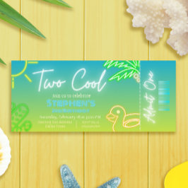 Twee coole 2e verjaardag ticket uitnodiging