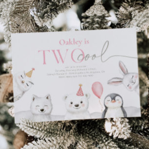 Twee coole Arctische Dieren Verjaardagsuitnodiging Kaart