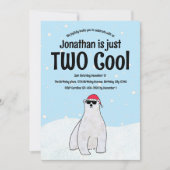 Twee coole feestelijke poolsneeuw Beer 2e verjaard Kaart (Voorkant)