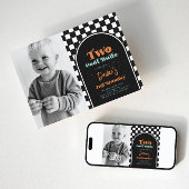 Twee coole foto skateboarden uitnodiging