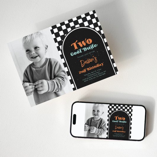 Twee coole foto skateboarden uitnodiging