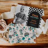 Twee coole foto skateboarden uitnodiging