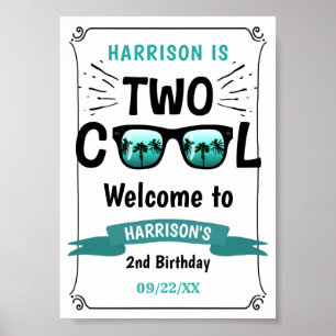 Twee Coole Jongens 2e Verjaardag Welkomstbord Poster