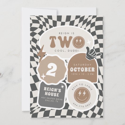 Twee coole, kerel! | Jongens 2e Retro Skater Verja Kaart (Voorkant)