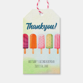 Twee coole Schattigee Popsicles Tweede Verjaardag Cadeaulabel