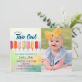 Twee coole Schattigee Popsicles Tweede Verjaardag  Kaart (Staand voorkant)
