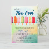 Twee coole Schattigee Popsicles Tweede Verjaardag Kaart (Staand voorkant)