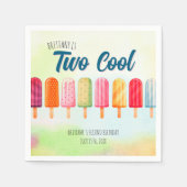 Twee coole Schattigee Popsicles Tweede Verjaardag Servet (Voorkant)