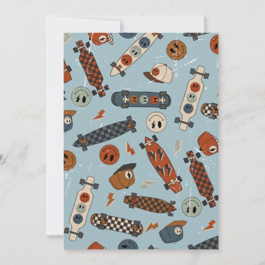 Twee coole tweede verjaardag uitnodiging | Skatebo (Achterkant)