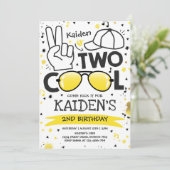 Twee coole verjaardagsfeestje ik ben twee coole 2e kaart (Staand voorkant)