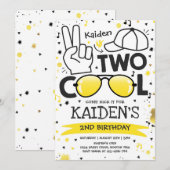 Twee coole verjaardagsfeestje ik ben twee coole 2e kaart (Voorkant / Achterkant)