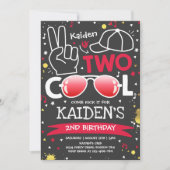 Twee coole verjaardagsfeestje ik ben twee coole 2e kaart (Voorkant)