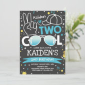 Twee coole verjaardagsfeestje ik ben twee coole 2e kaart (Staand voorkant)