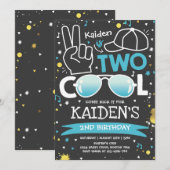 Twee coole verjaardagsfeestje ik ben twee coole 2e kaart (Voorkant / Achterkant)