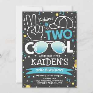 Twee coole verjaardagsfeestje ik ben twee coole 2e kaart