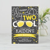 Twee coole verjaardagsfeestje ik ben twee coole 2e kaart (Staand voorkant)