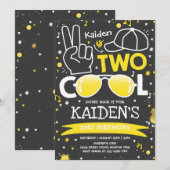 Twee coole verjaardagsfeestje ik ben twee coole 2e kaart (Voorkant / Achterkant)