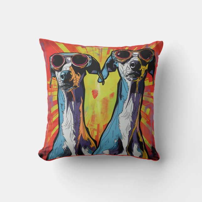 Twee coole Whippets met zonnebril Kussen (Voorkant)