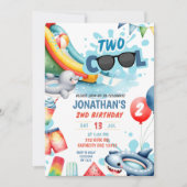 Twee coole zwembad verjaardagsfeestje kaart (Voorkant)