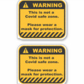 Twee Covid-waarschuwingsvinyl stickers (Voorkant)