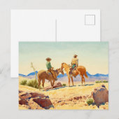 Twee cowboys op paarden door Maynard Dixon Feestdagenkaart (Voorkant / Achterkant)