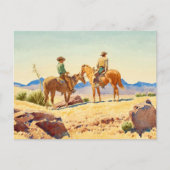 Twee cowboys op paarden door Maynard Dixon Feestdagenkaart (Voorkant)