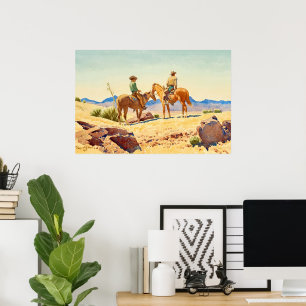 Twee cowboys op paarden door Maynard Dixon Poster