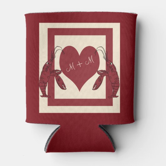 Twee Crawfish hart Blikjeskoeler (Voorkant)