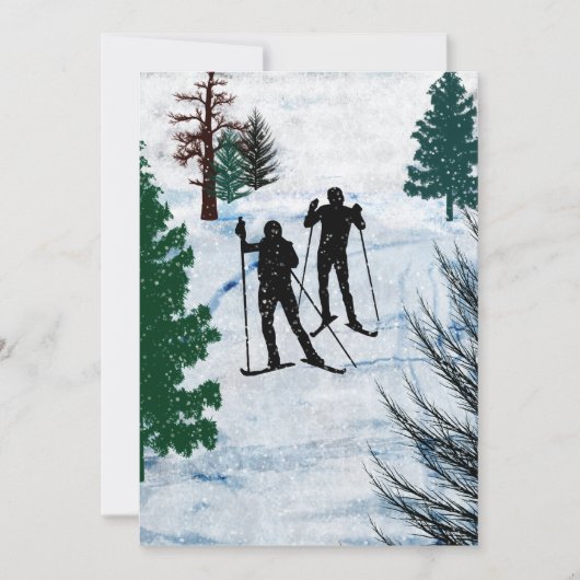 Twee cross-country skiërs kaart (Voorkant)