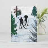 Twee cross-country skiërs kaart (Staand voorkant)