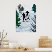 Twee cross-country skiërs poster (Keuken)