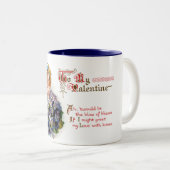 Twee Cupid- en gedicht-Mok Tweekleurige Koffiemok (Voorkant rechts)