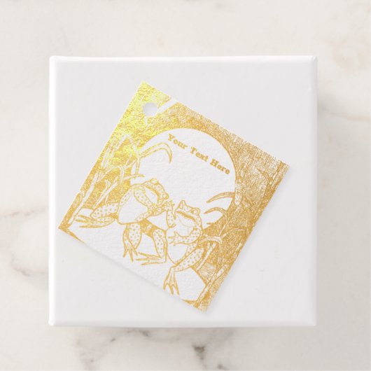 Twee Cute Argugs-kikkers Lily Pad-Planten Bedankjes Labels (Met doos)