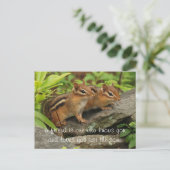 Twee Cute Baby Chipmunks Friend Quote Briefkaart (Staand voorkant)