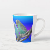Twee Cute Budgerigar Birds Latte Mok (Rechts)