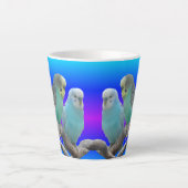 Twee Cute Budgerigar Birds Latte Mok (Voorkant)