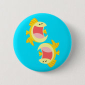 Twee Cute Cartoon Fish Ronde Button 5,7 Cm (Voorkant)