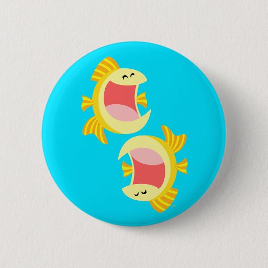 Twee Cute Cartoon Fish Ronde Button 5,7 Cm (Voorkant)