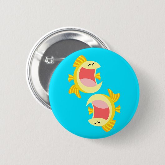 Twee Cute Cartoon Fish Ronde Button 5,7 Cm (Voorkant /achterkant)