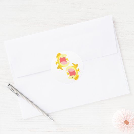 Twee Cute Cartoon Fish Sticker (Envelop)