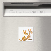 Twee Cute Cartoon Kangaroos Magnet (Insitu (Vaatwasser))