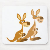 Twee Cute Cartoon Kangaroos Mousepad Muismat (Voorkant)