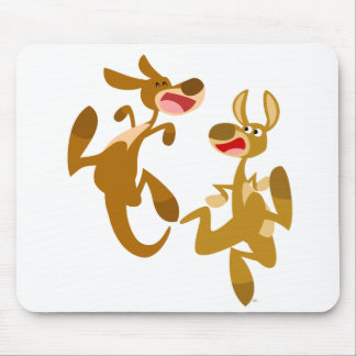 Twee Cute Cartoon Kangaroos Mousepad Muismat