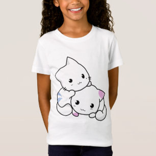 Twee Cute Cartoon Katten T-shirt