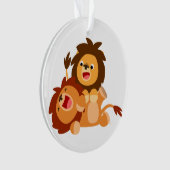 Twee Cute Cartoon Lions AcrylOrnament Ornament (voorkant)