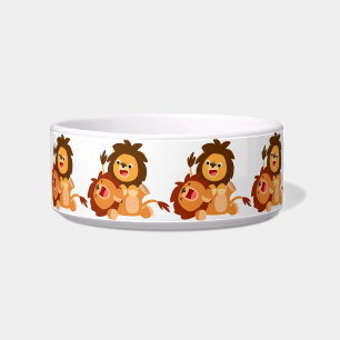 Twee cute Cartoon Lions Pet Bowl Voerbakje
